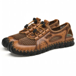 Meeste retro vabaajajalatsid suured suurused k&auml;sit&ouml;&ouml;na valminud ehtsast nahast vabaaja spordisandaalid matkamiseks ja kahlamiseks 42 roheline