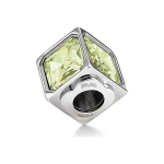 Perle de verre - folli follie - 3p16f008ce - vert - argent 925 - 1 cm