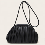 Volditud &otilde;lg pilve kott lihtne tuul crossbody pelmeeni kott mood naiste v&auml;ike kott must