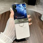 Luksuslik teemantraam nahast 3-osaline telefonikott Xiaomi Mix Flip jaoks, galvaniseeritud &otilde;huke p&otilde;rutuskindel s&otilde;rmusehoidik kokkuklapitav kate Xiaomi Mix Flip roosa