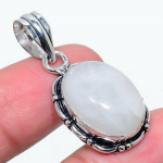 Natural Rainbow Moonstone Gemstone 925 Sterling Silver Pendant 1.42 l3z50