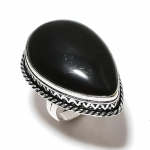 Black Onyx Handmade 925 Sterling Silver Jewelry Ring Size 7 l7q33