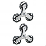 Stair Climbing Triangle Wheels Heavy Duty Strong Load Bearing Easy to Install Trolley Accessories 2 PieceS