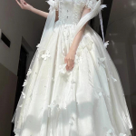 Lolita Jumalanna Haldjakleit Kevad Suvi Helmed Liblikas Valge Pikk Puhkus Elegantne XXXL valge