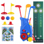 V&auml;ikelaste golfikomplekt, Laste aktiivne liigutusm&auml;nguv&auml;ljakuk&auml;ru koos keppide, tiide, pallide ja puttamismati, sise- Blue