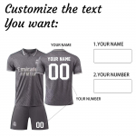 Isikup&auml;rastatud s&auml;rkide komplekt Meeste t&uuml;drukute nimenumbriga Kohandatud jalgpalli kampsunid poistele Treeningkost&uuml;&uuml;m S must