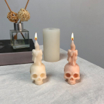 3D-kolju k&uuml;&uuml;nlavorm Halloweeni luustikupea, mis hoiab k&uuml;&uuml;nlaid, silikoonvormid