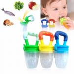 Baby Silicone Fresh Food Feeder Fruit Safe Nipple Teether Bite Bag S sinine