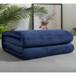 Flanelltekk Suvine Konditsioneeritud Viskepehme Fliis Kontor Napitekk &Uuml;hekihiline Kahepoolne Pl&uuml;&uuml;s Kogu Hooaja Tekk 200 x 230CM tumesinine v&auml;rv