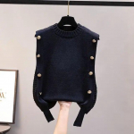 Naiste vest S&uuml;gis &Uuml;ler&otilde;ivad Pullover Kampsun Mood Vabaaja Naiste Varrukateta &Uuml;mara Kaelusega Kootud Top One Size must