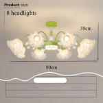 Elutoa l&uuml;hter, LED peavalgusti, Lihtsad ja kaasaegsed magamistoa valgustid 8 headlights roheline