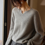 Naiste ka&scaron;miirkampsun Qinghe ka&scaron;miir 30% ka&scaron;miir 70% vill s&uuml;gis-talvine pullover soe ja moekas F tumehall v&auml;rv