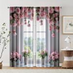 2 tk, Kardinakangas Vaade aknast Pol&uuml;ester (ilma vardata) Kaunistused koju elutuppa, magamistuppa ja kodukaunistuseks 29x65in(75x166cm)