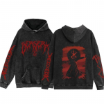 Vintage Anime Berserk Guts Tr&uuml;kitud Kapuutsiga Meeste Naiste Vabaaja L&otilde;dvad Kapuutsid Pesta Puuvillane Streetwear Harajuku Mehelik Dressipluus Topid M