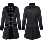 Men's Gothic ButtonS tand-up Collar Art Retro Coat Tuxedo Jacket Coat XXXL must