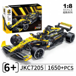 MOC Tehniline JKC7205 V&otilde;idus&otilde;it 1:8 V&otilde;idus&otilde;itja 27 Vormel Ehitusklots Kaugjuhtimispult Valgustus V&otilde;idus&otilde;it Renault F1 M&auml;nguasi Laste Kingitus must