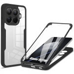 Coque Int&eacute;grale - E.F.CONNECTION - pour Xiaomi 15T Pro - Hybride Antichoc Tranparent Rigide Bordure Noir