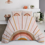 Trendikas pastelsetes toonides vikerkaare voodipesukomplekt beebidele tekikott 150x210 135x200 padjap&uuml;&uuml;ride ja t&otilde;mblukuga 70x133cm 2pcs
