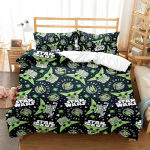 Sw Baby Yoda The Mandalorian Voodipesukomplektid Tekk Tekikott Voodikate Tekikott Padjap&uuml;&uuml;r 2-3 Osalised Komplektid Laste T&auml;iskasvanu Suurused EU Single 135x200cm black