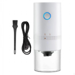 Electric Coffee Bean Grinders Adjustable Fine Coarse Easy on and Off Button Ceramic Conical Burr for valge