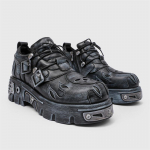 Kvaliteetsed Meeste Nahast Kingad Metallist Punk Kingad Meeste Gooti Tossud Must T&auml;nav Kingad Naistele Kingad Unisex Oxford Kinga 38