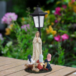 Mary in Prayer Statue Ornament with Solar Lights Gift Modern Decorative Landscape Lamp Resin