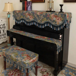 Euroopa žakaarst &scaron;enillist klaverikate helmestega tutiga klaveri kaitse&uuml;mbris Vintage lillemustriline klaveritaburet kate riidest r&auml;tik key towel 180x28cm