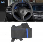 Car Styling Suede Leather Steering Wheel Cover Trim For BMW M Sport E46 Coupe M3 E46 2000 - 2006 M5 E39 2000 - 2003 blue
