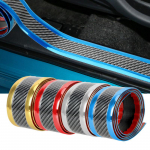 1 meter car threshold strip anti-step sticker universal modified pedal decorative strip carbon fiber 1m carbon black