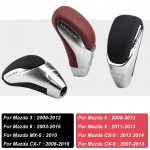 Car Gear Shift Knob Leather Gear Shift Head for Mazda 3 2006 2007 2008 2010 2011 2012 year Lever Shifter Stick Car Accessories Chrome