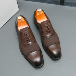 Moodsad Meeste Brogue &Auml;ri Karj&auml;&auml;ri Kingad Luksuslik Suede Nahast Kingad Elegantne H&auml;rrasmehe Kingad Briti Stiil Pulmad Must Tantsukingad 38 pruun