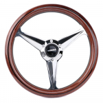 Sibeike solid wood Classic Chrome Spoke Steering Wheel 14inch/350mm Steering wheel h&otilde;be