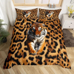 Tiiger 3D Prindiga Tekikott Komplekt Kuninganna Suurus Metsloomad Voodipesu Komplekt Laste Teismeliste Toa Dekoor Loomakarva Tekikatted Komplektid EU Single(135x200cm)