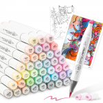 Ohuhu pintselmarker 48 heledat professionaalset pastellillustratsiooni pintslit ja laia otsikut sisaldab 1 segisti Honolulu seeria pliiatseid, toone, markereid, otsikuid, pliiatsit,