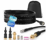 9-osalise k&otilde;rgsurve kanalisatsiooni ummistuse eemaldamise komplekt rotipeaga puhastajaga 5m Hose + 9-Piece Kit