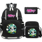 3 tk/komplekt Multikaga Hatsune Miku Tr&uuml;kitud Seljakott Suure Mahutavusega Raamatukott &Otilde;pilane Poiss T&uuml;druk Koolikott V&auml;litingimustes S&uuml;learvuti Suure Mahutavusega Veekindel Reisi-kott
