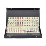Hiina Mahjongi m&auml;ngukomplekt, Traditsiooniline plaadikomplekt Luksuslik T&auml;iuslik Lauam&auml;ng, With Ruler