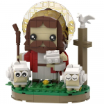 MOC Lambur Jeesus Rist Loov Disain Ehitusklotsid DIY Klotsikomplektid Kristlik Preester Animal Crossing Kingitus Lastele