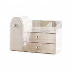 Kosmeetikakarp eemaldatava sahtliga 3-kihiline meigikorraldaja 27 pintslikohaga Tolmukindel Niiskuskindel Meigipintslite hoidja valge