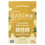 Ultima Replenisher, Igap&auml;evane elektrol&uuml;&uuml;tide joogisegu, Limonaad, 20 pulgakest, 0,13 untsi (3,7 g) Iga