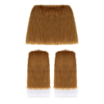 Faux Furs Kohev S&auml;&auml;resoojendaja Bodycon Miniseelikuga Talvine Soe Faux Furs Komplektid Halloween Cosplay Kost&uuml;&uuml;mi Tarvikud S brown
