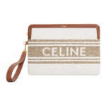 Celine Logo T&otilde;mblukuga Sulgemine Jacquard Triibuline Kang Sidur V&auml;ike Naiste Sidur Pruun Beež 10J502FAI-18TN Basic Set (Bag+Dust Bag)