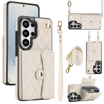 Paela kaardihoidja kott rahakott nahast &uuml;mbris Samsung Galaxy S26 Ultra S25 Plus S24 S23 A16 A15 A35 A55 jaoks kott crossbody taskukate Galaxy S26 Plus valge