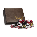 Jordan Air Jordan 1 811 Manufacturing, Golden Seal, Special Shoe Box Low top Vintage Basketball Shoes Unisex Red Silver 553558-166(Team80-SBOX) 44 gray