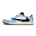 Travis Scott x Jordan Air Jordan 1 Ice Origin Crushed Snow 7.0 Low Slip Resistant Low top Vintage Basketball Shoes DZ4137-700(Team1897-) 42.5 gray