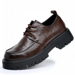 S&uuml;gised platvormiga pahkluusaapad Briti stiilis meeste moenahast saapad disainerkingad &otilde;htukleit mootorrattasaapad 38 pruun