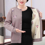 Suures suuruses kardiganid vanaema kuduv kampsun Uus keskealiste ja vanade naiste kampsun kardigan XL kaamel