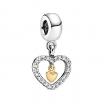 Pandora igavesti s&uuml;dames 925 h&otilde;be 14K kuld ripatshelmes Naiste ehted 791421CZ Box