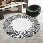 Ins Minimalistlik Must Valge &Uuml;mmargune Vaip Elutuba Luksuslik Pehme Dekoratiivne Vaip Magamistuba Libisemisvastane Ebemevaba Lihtsalt Puhastatav Salongi Vaip 80x80cm gray