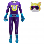 Laste SuperKitties Jumpsuit maskiga Halloween Cat Cosplay riietus 110 sinine